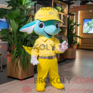 Lemon Yellow Dolphin mascot...