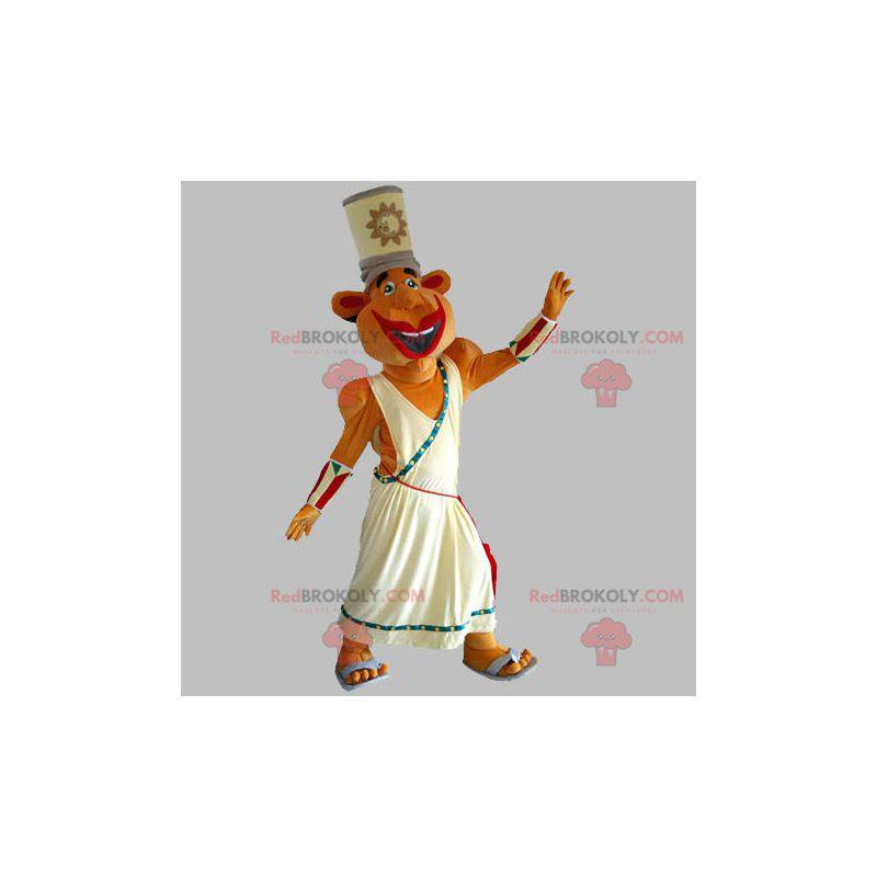 Mascota del faraón en traje tradicional. Mascota de egipto -
