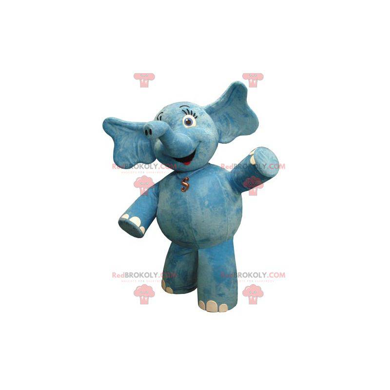 Plump og flirtende blå elefant maskot - Redbrokoly.com
