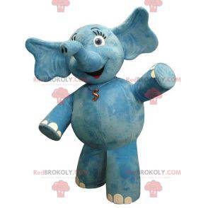 Pralles und kokettes Maskottchen des blauen Elefanten -