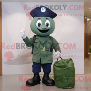 Navy spinat maskot drakt...
