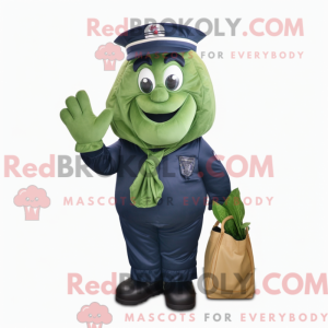 Navy spinat maskot drakt...