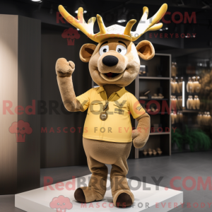 Gold Reindeer mascot...