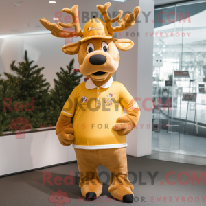 Gold Reindeer mascot...