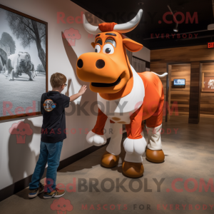 Rust Guernsey Cow mascot...