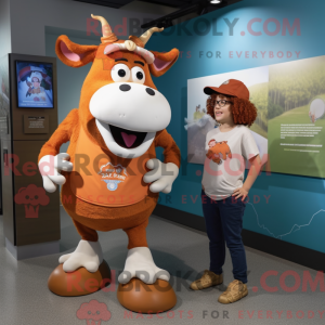 Rust Guernsey Cow maskot...