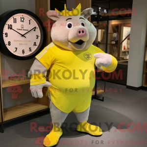 Geel Sow-mascottekostuum...