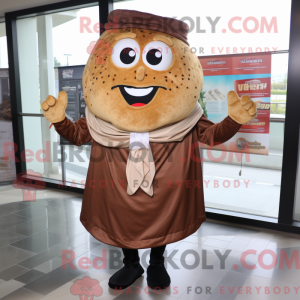 Brun lasagne maskot kostume...