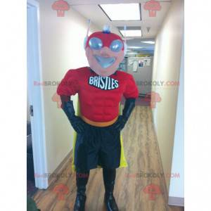 Superhelt-maskot med en futuristisk maske - Redbrokoly.com