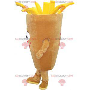 Mascot jätte beige och gula pommes frites kon - Redbrokoly.com