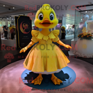 Gul Gosling maskot kostume...