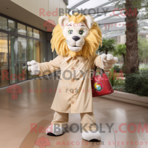 Beige Tamer Lion maskot...