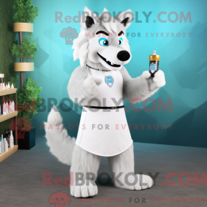White Say Wolf maskot...