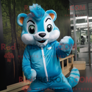 Cyan Chipmunk Maskottchen...