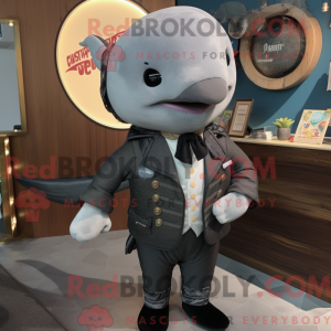 Grå Narhval maskot kostume...