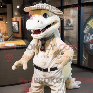 Cream Dragon mascot costume...