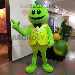 Lime grønn plomme maskot...