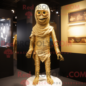 Guld mumie maskot kostume...