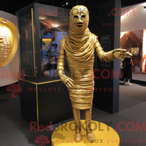Guld mumie maskot kostume...