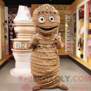 Brun Mumie maskot kostume...