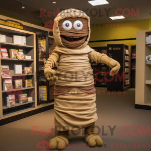 Brun Mumie maskot kostume...