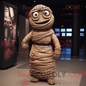 Brun mamma-maskotdraktfigur...