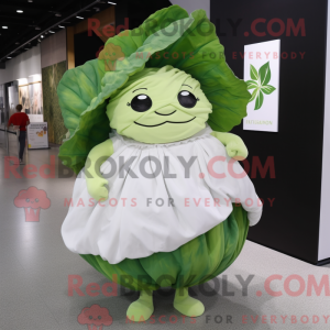 White Cabbage Leaf maskot...