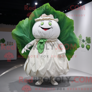 White Cabbage Leaf maskot...