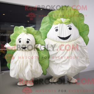 White Cabbage Leaf maskot...