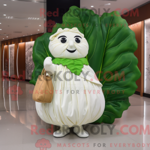 White Cabbage Leaf maskot...