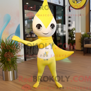 Gul sværdfisk maskot...