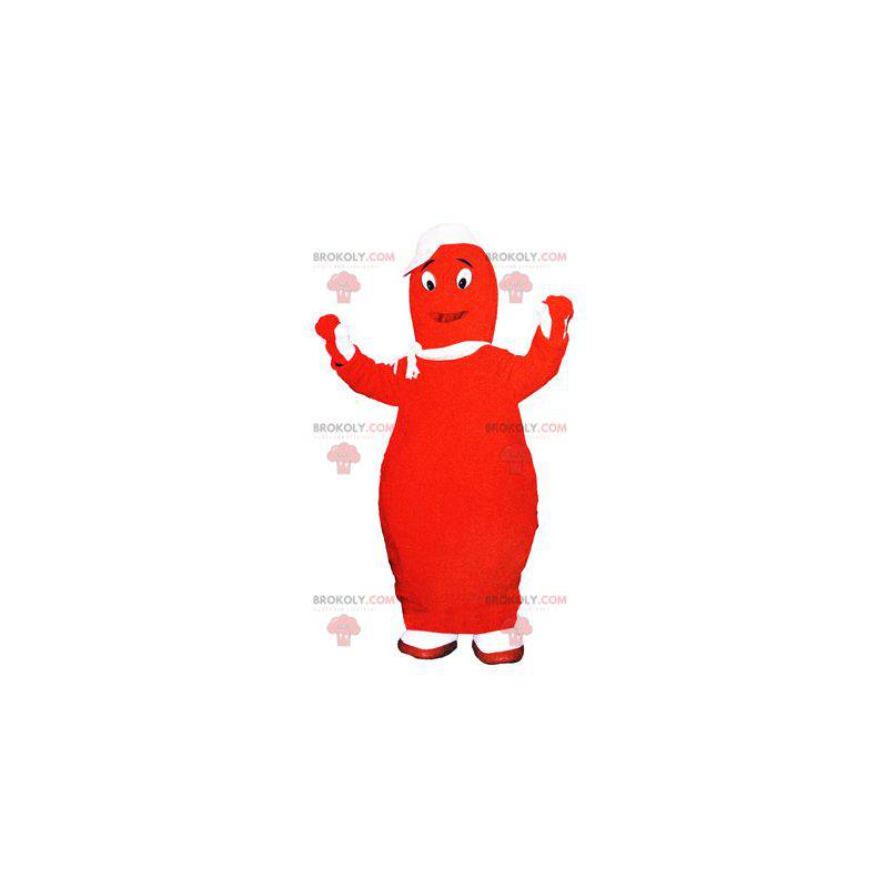 Red Barbapapa mascot. Giant bowling mascot - Redbrokoly.com