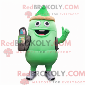 Groene ijshoorn mascotte...
