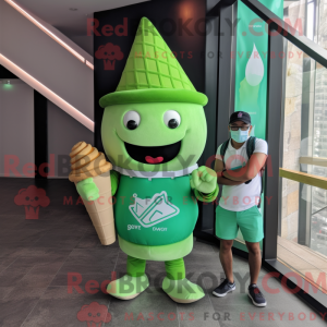 Groene ijshoorn mascotte...