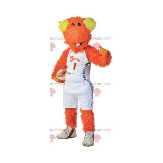 Orange og gul snemand hundemaskot - Redbrokoly.com