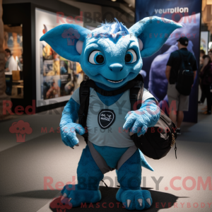 Blå Gargoyle maskot kostume...