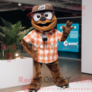 Brun skateboard maskot...