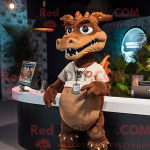 Brown Dragon mascot costume...