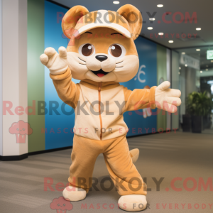 Tan Cat mascottekostuum...