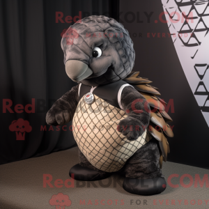 Sort Pangolin maskot...