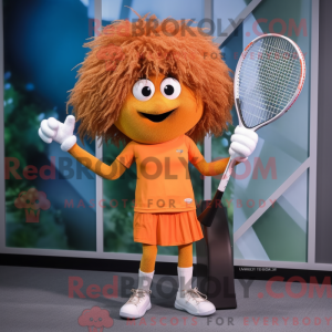 Orange tennisketcher maskot...