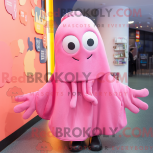 Pink Squid mascottekostuum...