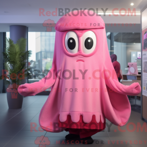 Pink Squid mascottekostuum...