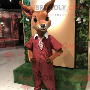 Maroon Roe Deer mascot...