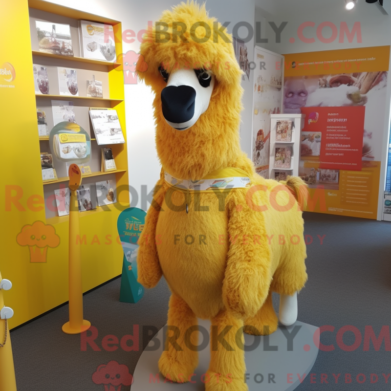 Fantasia de mascote de camelo amarelo com macacão e presilhas - Mascotes de camelo - REBROKO_211660 - RedBrokoly.com