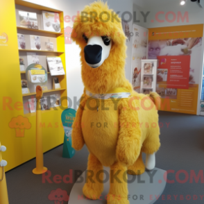Fantasia de mascote de camelo amarelo com macacão e presilhas - Mascotes de camelo - REBROKO_211660 - RedBrokoly.com