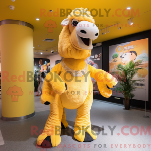 Gul Camel maskot kostume...