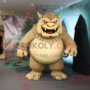 Tan Ogre mascottekostuum...