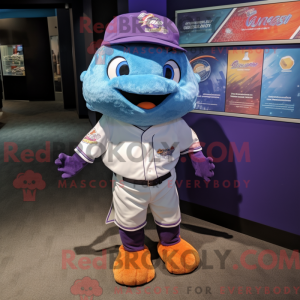 Purple Goldfish mascot...