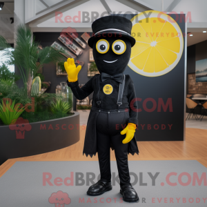 Sort citron maskot kostume...